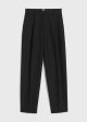 Single-pleat tapered trousers black on Sale