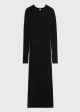 Ribbed merino blend dress black on Sale