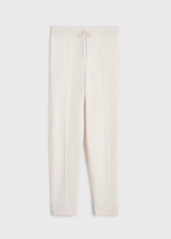 Cotton cashmere sweatpants macadamia Fashion