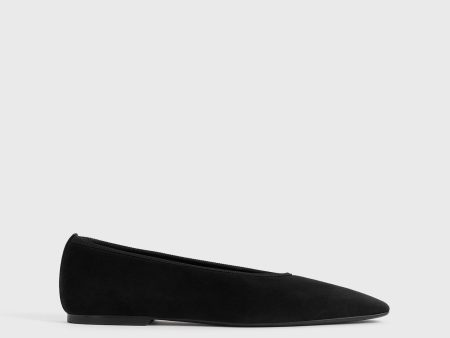 Minimalist suede ballerinas black Online