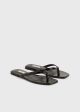 Croco-embossed flip flops dark brown on Sale