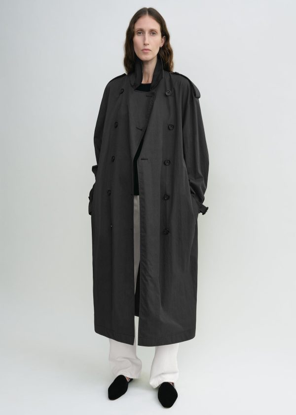 Crisp summer trench washed black Fashion