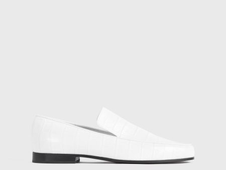 The Croco Oval Loafer white Supply