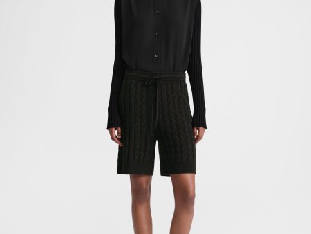 Cable knit shorts espresso Online