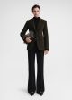 Cinched-waist moleskin blazer espresso Fashion