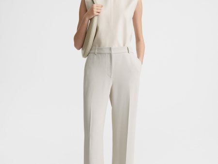 Relaxed straight trousers pebble Fashion