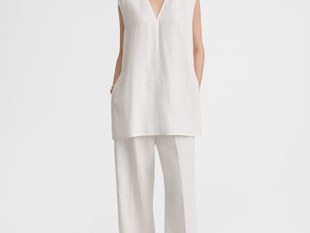 Fluid V-neck top off white Online Hot Sale