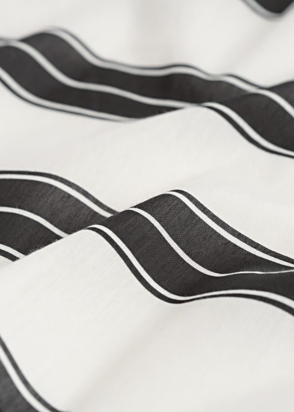 Striped cotton silk bandana black white For Cheap