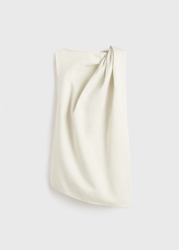 Shoulder-twist top ecru on Sale