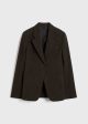 Cinched-waist moleskin blazer espresso Fashion