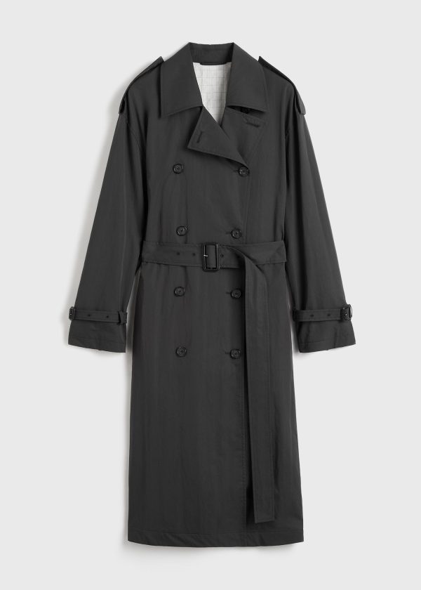 Crisp summer trench washed black Fashion