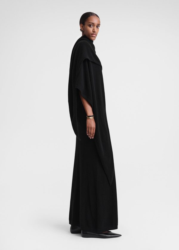 Cashmere shawl dress black Online now