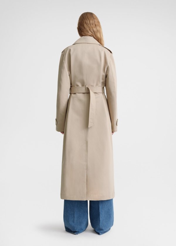 Cotton biker trench fawn Discount