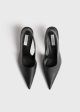 Classic leather slingbacks black Cheap