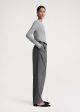 Double-pleated tailored trousers grey mélange on Sale