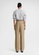 Double-pleated tailored trousers biscuit For Cheap