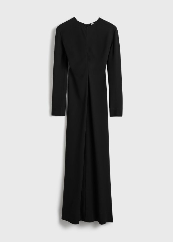 Long-sleeve slouch waist dress black Supply