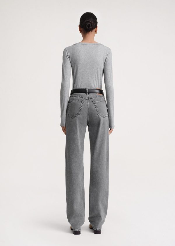 Classic rib top grey melange For Cheap