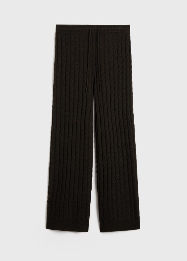 Cable knit trousers espresso Online Hot Sale