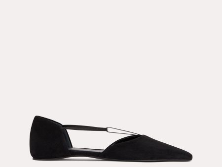 The Suede T-Strap Flat black Fashion