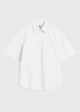 Short-sleeve poplin shirt white For Cheap