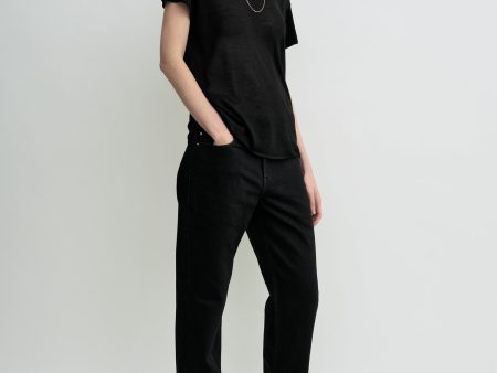 Silk tee black Discount