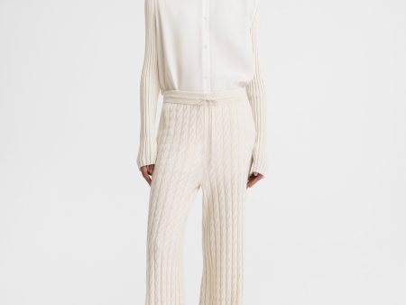 Cable knit trousers snow Online Hot Sale