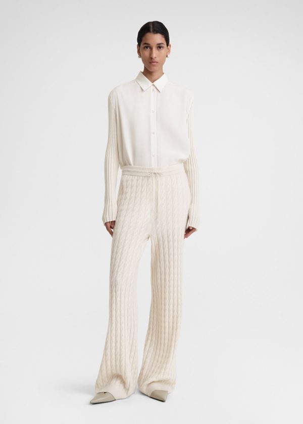 Cable knit trousers snow Online Hot Sale