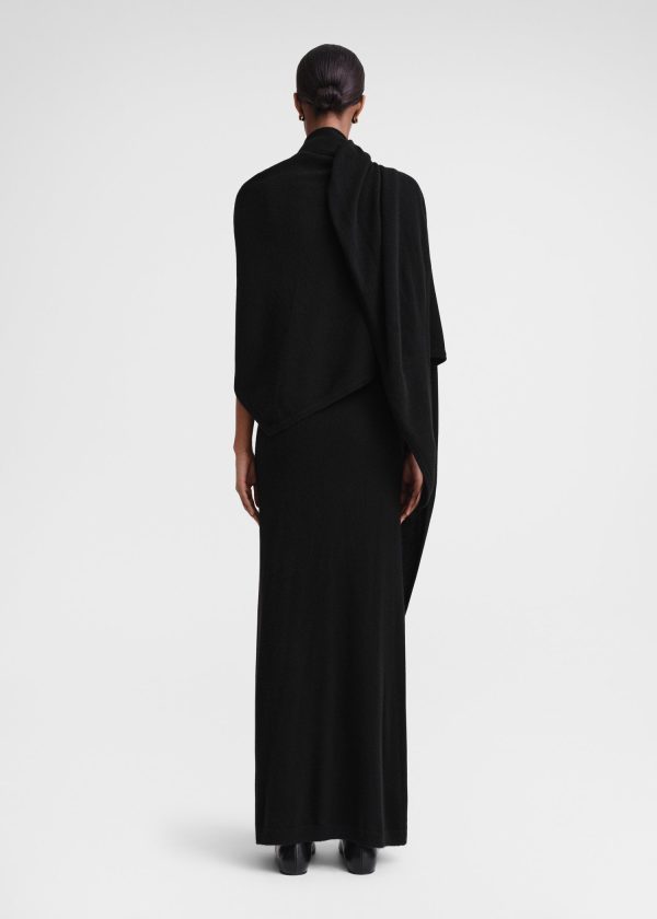 Cashmere shawl dress black Online now