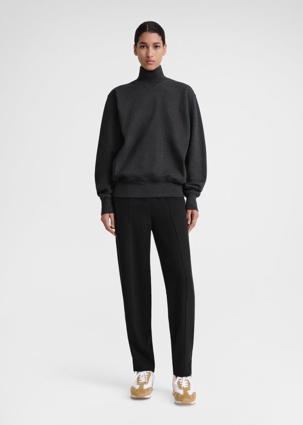 Cotton turtleneck sweatshirt charcoal melange Online Hot Sale