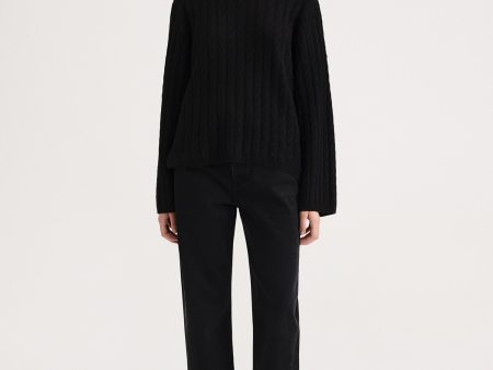 Cashmere cable knit black Discount