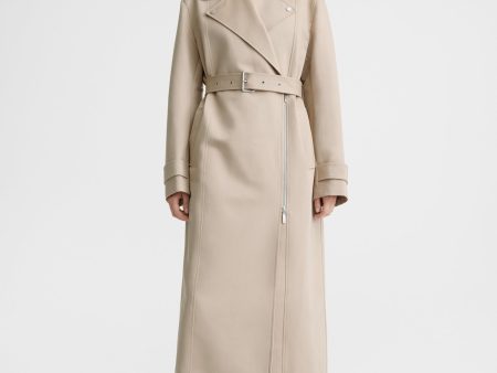 Cotton biker trench fawn Discount