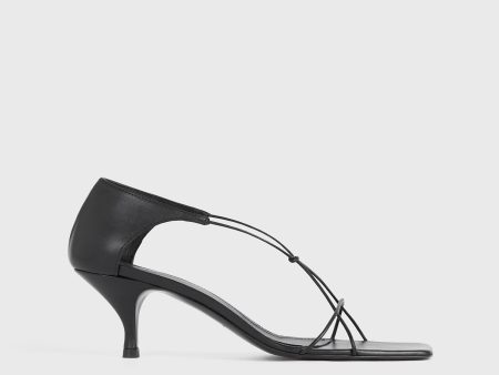 The Leather Knot Sandal black For Sale