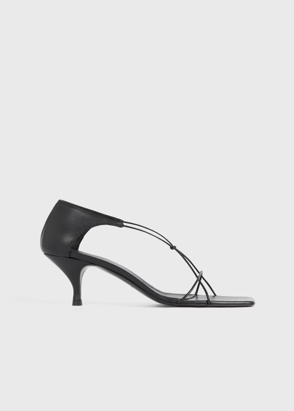 The Leather Knot Sandal black For Sale