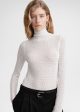 High-neck crochet top off white Online Hot Sale