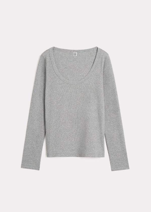 Classic rib top grey melange For Cheap