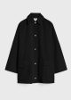 Cotton twill overshirt jacket black Online Sale