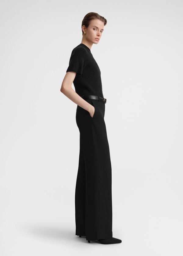 Relaxed straight trousers black Online