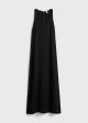 Scoop-neck sablé dress black Discount