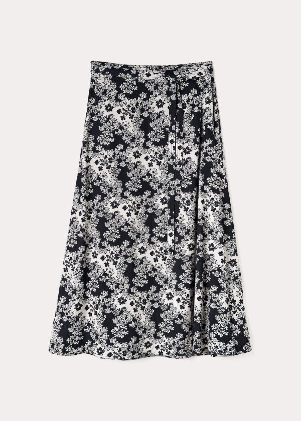 Tie-waist wrap skirt floral For Cheap