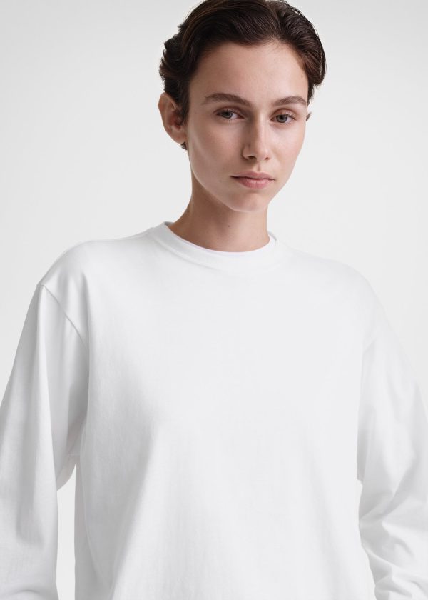 Long-sleeve jersey tee white Sale