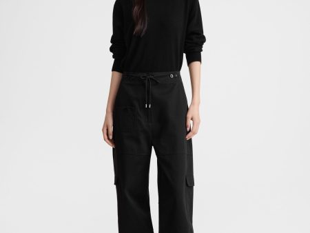 Cotton cargo trousers black Sale