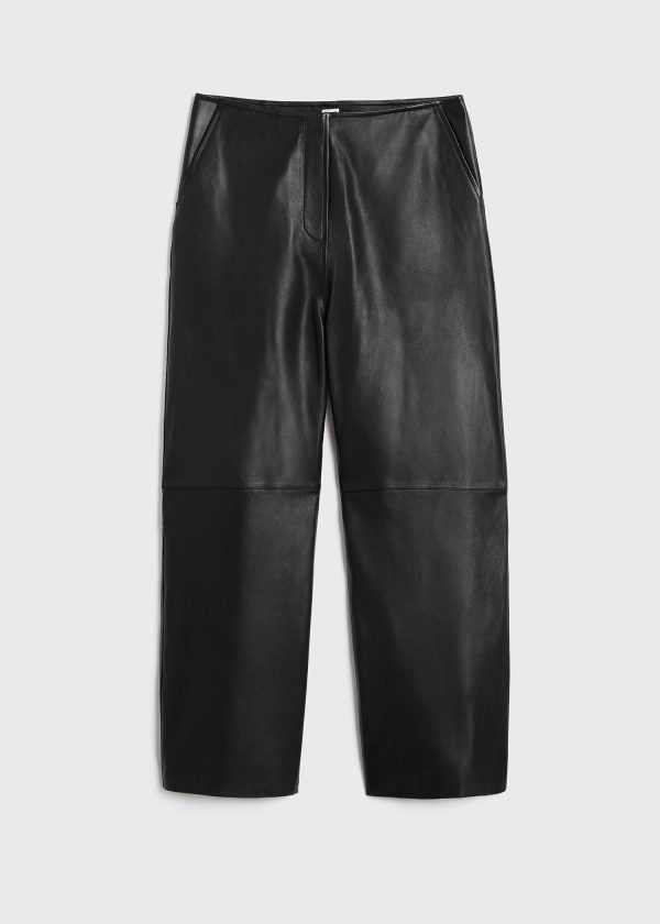 Paneled leather trousers black Online Sale