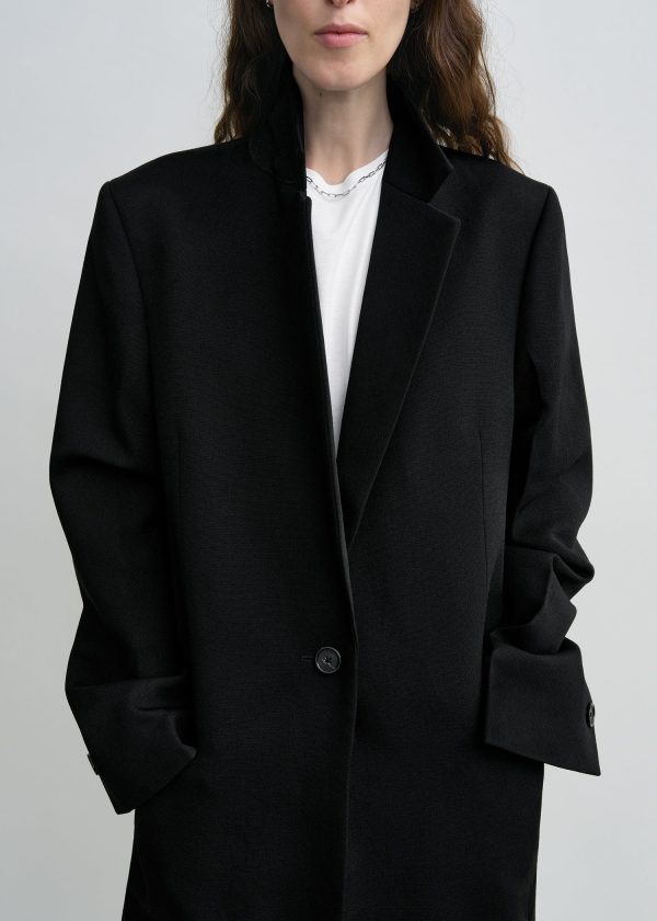 Classic tailored coat black Cheap