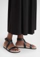 The Leather Chunky Sandal black ecru For Sale