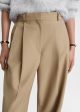 Double-pleated tailored trousers biscuit For Cheap