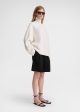 Ribbed chimney-neck knit white Online