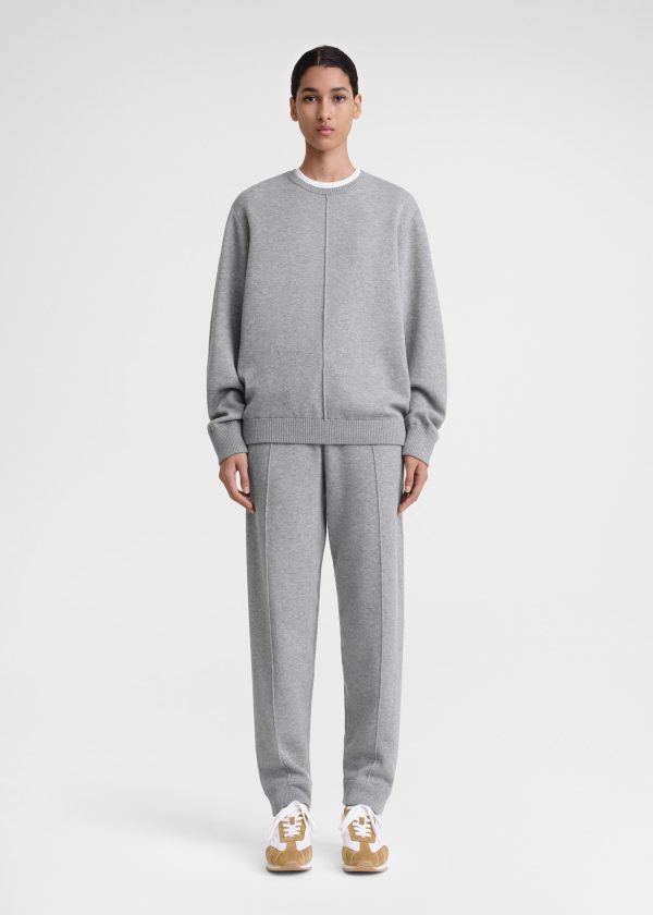 Cotton cashmere sweatshirt grey melange Discount