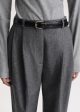 Double-pleated tailored trousers grey mélange on Sale