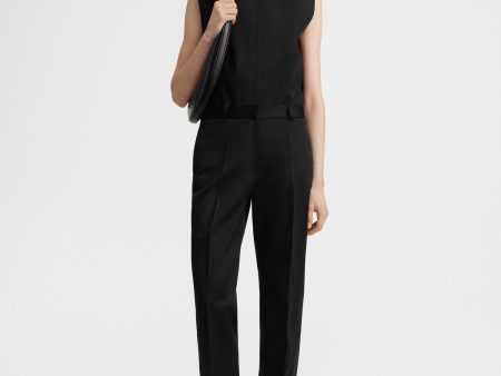 Straight satin trousers black Sale